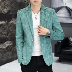 2024 Men's suit fashion handsome Korean version slim trend men's single coat spring and autumn new simple casual small suit