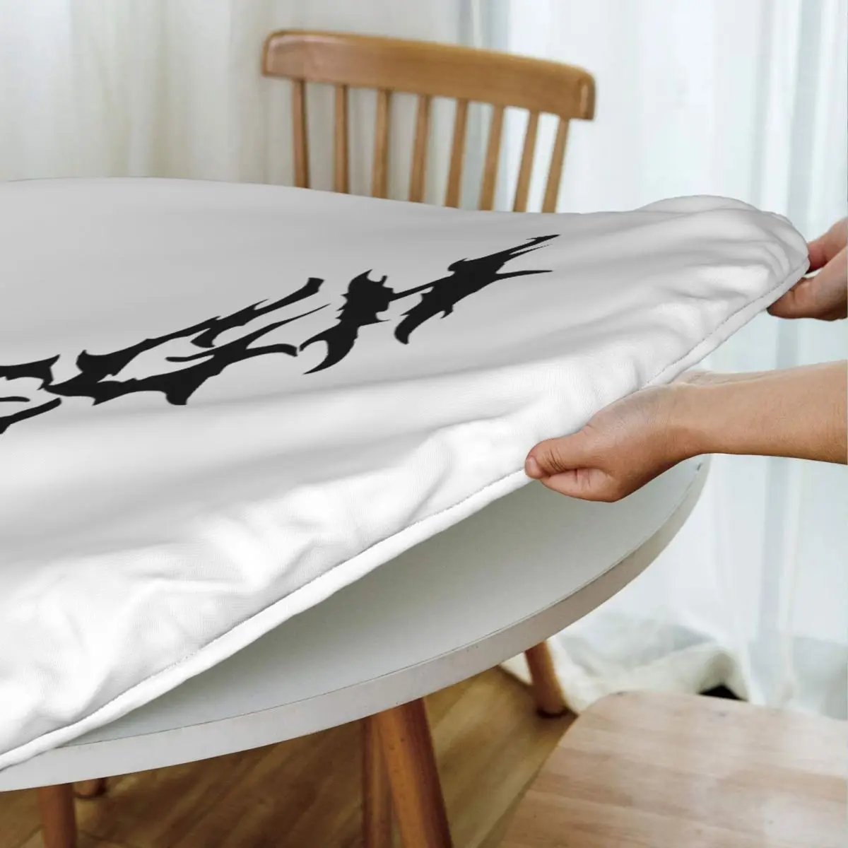 Blegh Heavy Metal Metalcore Deathcore Waterproof Round Tablecloth Oilproof Table Cloth for Kitchen Events Dining Table Cover