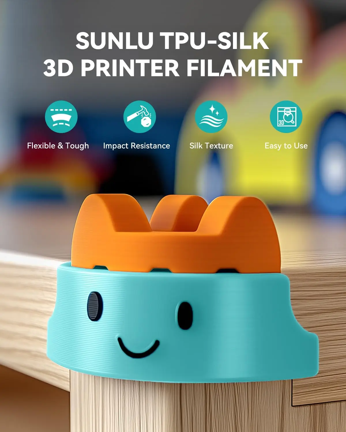 SUNLU TPU Silk Filament 1,75 mm Tolerancje ±0,03 mm 1 kg Szpula Elastyczny błyszczący jedwabny filament o gładkiej powierzchni do drukarki 3D FDM — zdjęcie 7