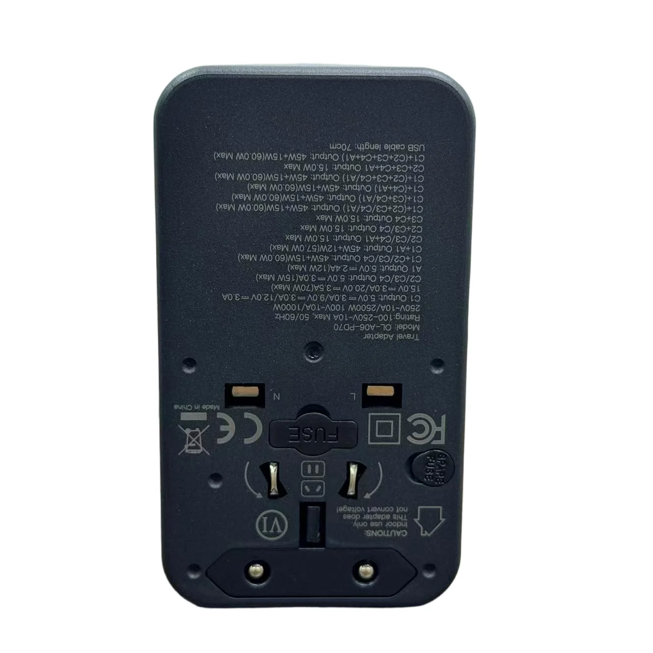 محول شاحن السفر الكل في واحد FC&EC - مقابس الولايات المتحدة والاتحاد الأوروبي والمملكة المتحدة والاتحاد الأفريقي مع 1 USB و3 نوع C عالمي للسفر