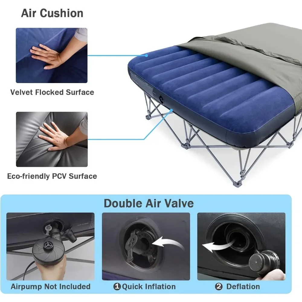 سرير قابل للطي للنوم ، أسرّة وأثاث ، سرير تخييم ، غرفة نوم ، خارجي ، سفر ، شاطئ ، عطلة ، شخصان ، يدعم رطل