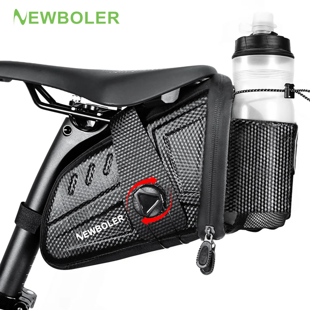 

NEWBOLER Waterproof 2.5L Bicycle Saddle Bag MTB Road Bike Seat Bag With Kettle Rack Bicycle Tool Holder Bag Bicycle Accessories