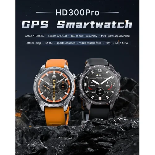 Imagen 2 del producto 2026 nuevo reloj inteligente para hombres con mapas GPS integrados llamada BT más de 100 modos deportivos 3ATM impermeable MP3 MP4 reproducción brújula de altitud