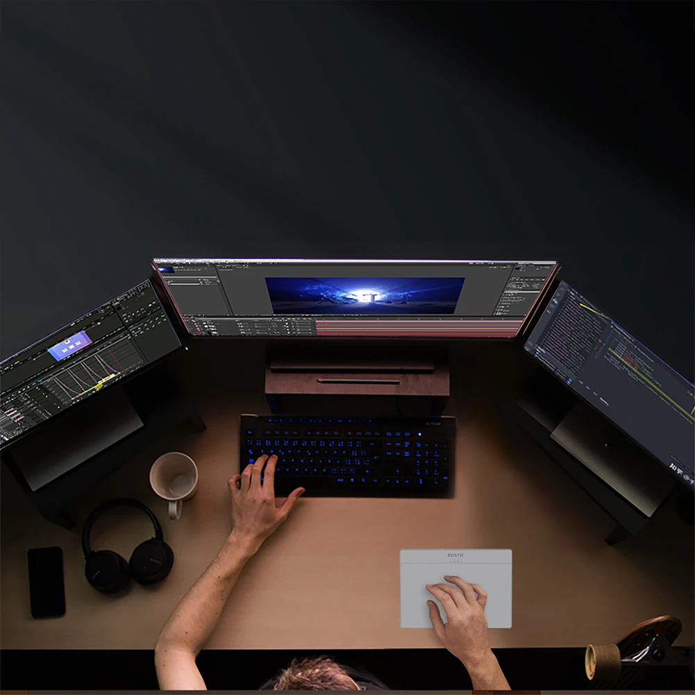 Ratón con almohadilla táctil con cable USB, ergonómico, Bluetooth, alta precisión, comentarios hápticos, panel táctil mágico, Trackpad portátil, ratones para Wins/Mac