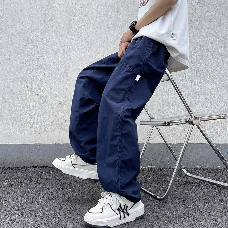 

Retro American Work Pants Men's Summer Loose Straight Leg Casual Long Trousers Qui Dry Street Sle Faionable Wide Leg