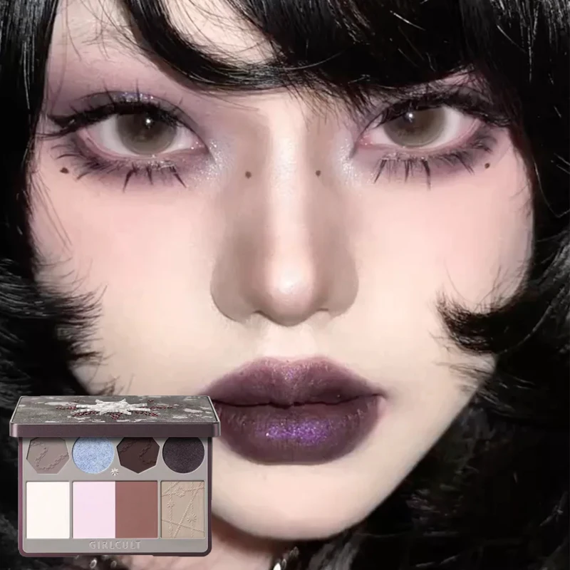 พาเลทแต่งหน้าอเนกประสงค์ Girlcult พาเลทอายแชโดว์สีพีชบลอสซั่ม คอนทัวร์ แป้งเขียนคิ้ว ไฮไลท์เนื้อแมท บลัชออน