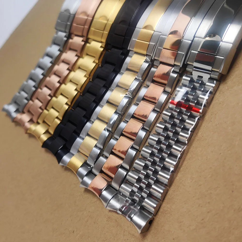 20 مللي متر واسعة الصلبة سوار الفولاذ المقاوم للصدأ انزلاق مزلاج معصمه لحالة NH34 NH35