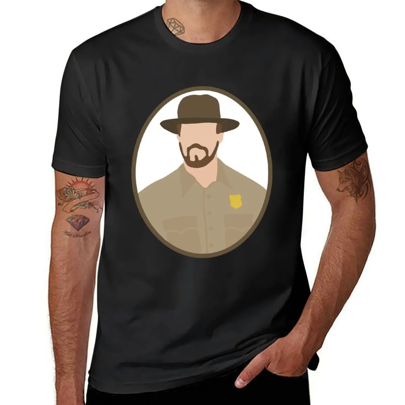 Jim Hopper T-Shirt for a boy new edition workout shirts for men