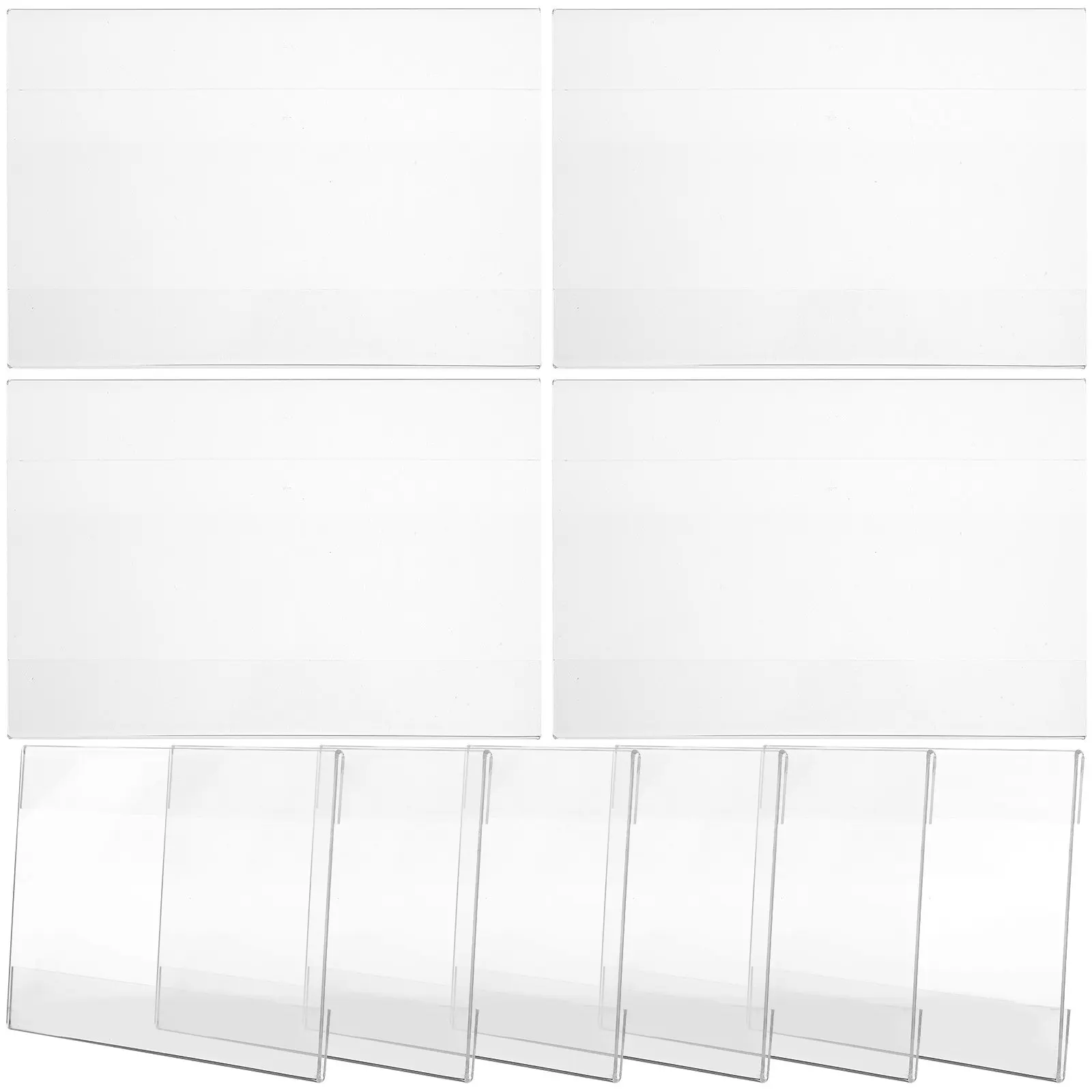 10Pcs Acrylic Wall-Mounted Price Tag Holder Sign Display Shelf Label Holder Supermarket Price Label Display Stand