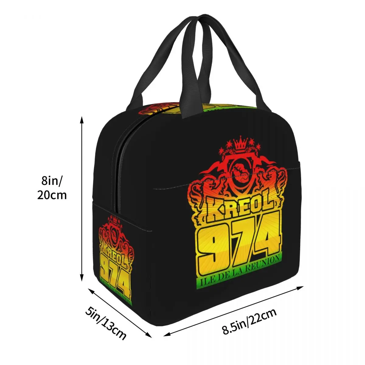 Borsa termica per il pranzo personalizzata Kreol 974 Reunion Island per donna, borsa termica portatile Bento Box School