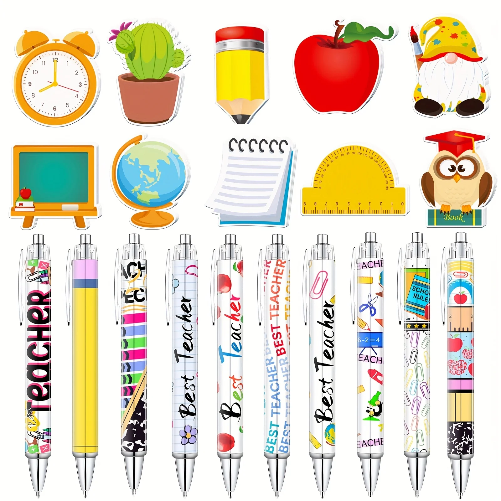 10 Stück Kugelschreiber für Lehrer und 10 Stück Haftnotizen-Set für die Schulkleidungswoche, Geschenke für Lehrer und Kollegen – Detail 2