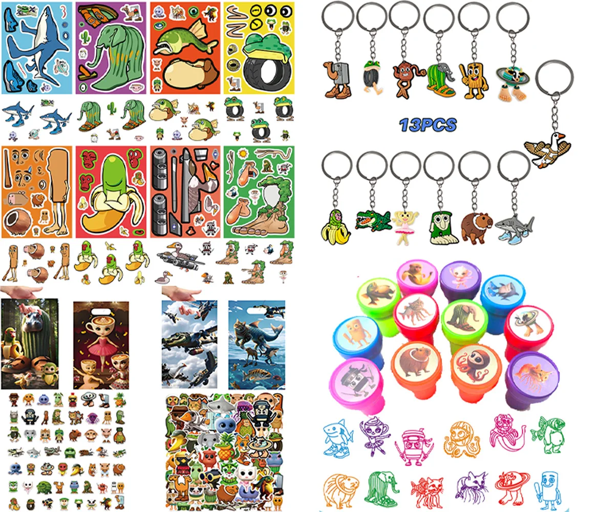 

TungTungTung Sahur Tralalo Stamps keychain sticker gift bag Talian Brainrot guest gift classroom rewards children's party favors