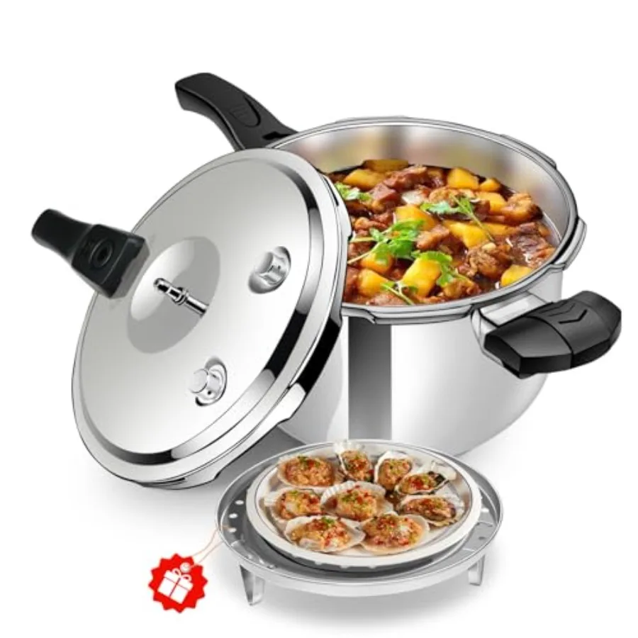 

Stainless Steel Pressure Cooker 4.22qt Mini Stovetop Rice Cooker for Cooking Small Kitchen Appliance with Fast Heating and Ener