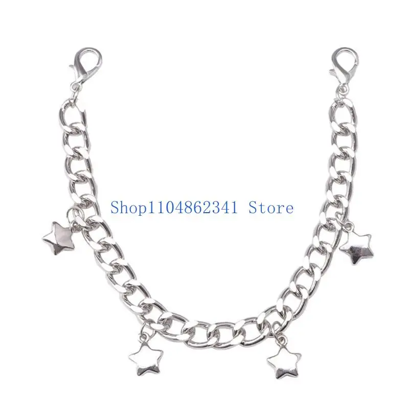 5asd Delikatna bransoletka na buty dla tancerzy Punk Eboy Harajuku Boczny łańcuszek punkowy