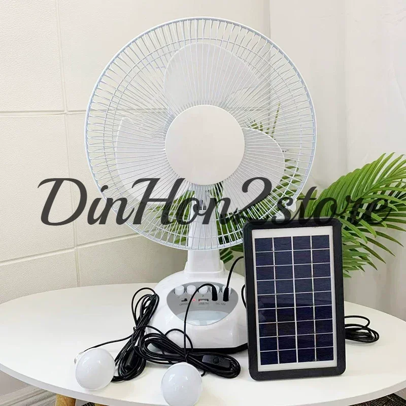 Wireless charging fan, long battery life, large wind stall, fishing power outage emergency portable solar rechargeable