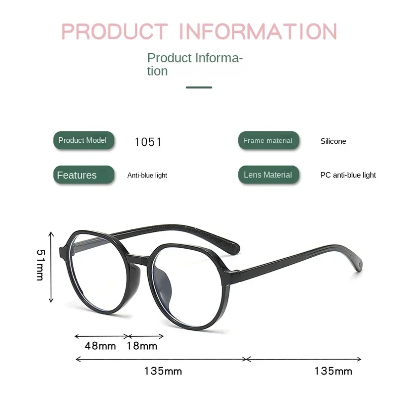 Blue Light Blocking Glasses for Kids Computer Glasses Silicone Frame Clear Lens Girl Boy Video Gaming Children Safety Eyewear view 6