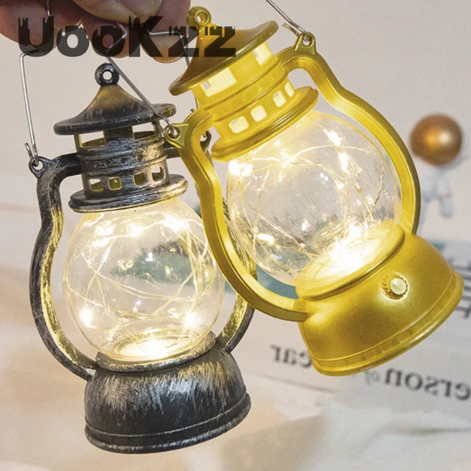 Creativity Candle Holders lantern for Table Retro Flameless Kerosene Lamp Desktop Candlestick Chandelier Christmas Home Decor