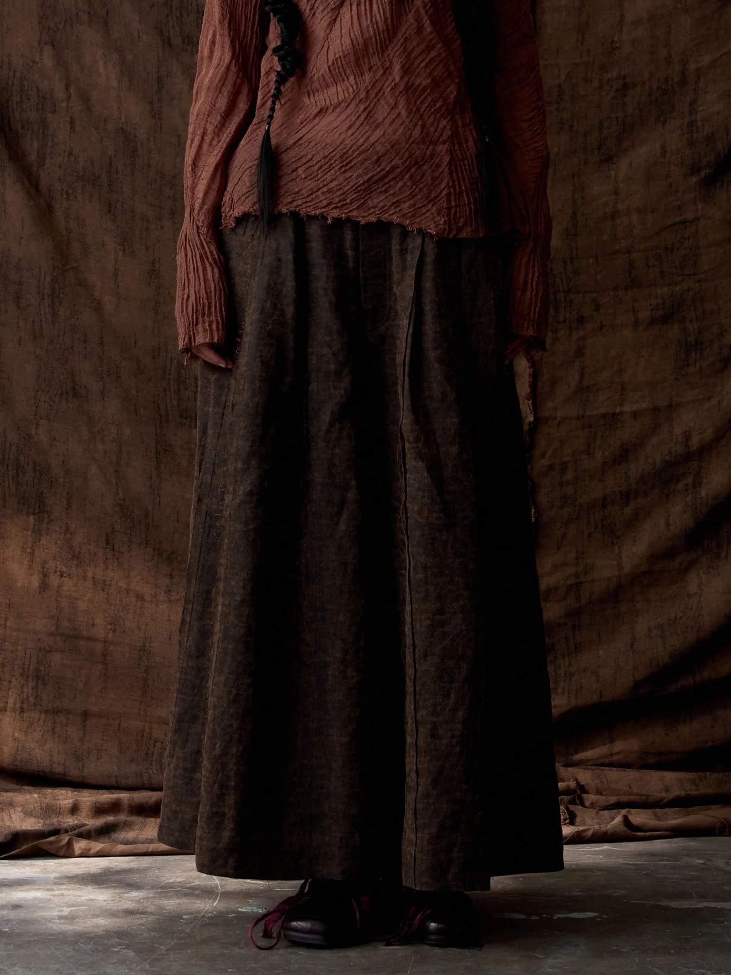 

Широкие брюки InchLim свободного кроя из хлопка и льна, повседневные брюки с низкой талией на молнии, брюки-юбка, водоотталкивающие