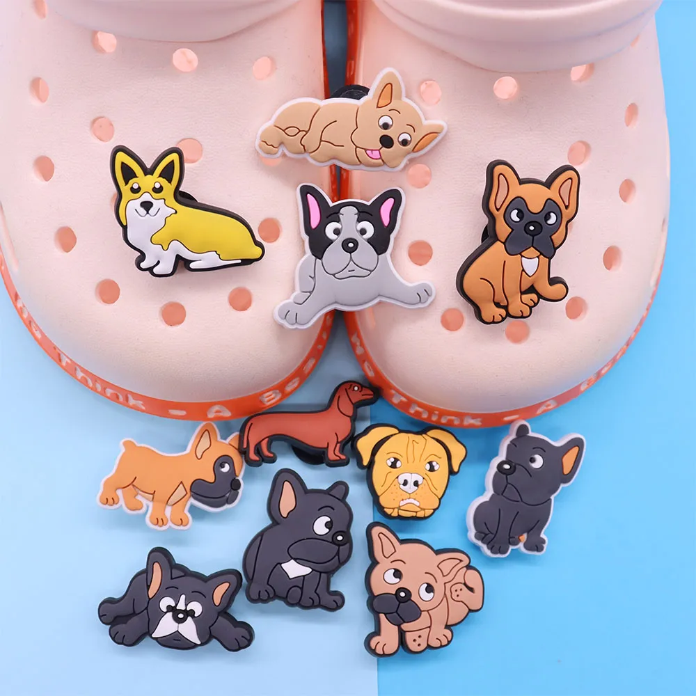 Mix 50pcs PVC Kawaii Animal Dog Series Shoe Charms DIY Decorations for Bands Bracelets Sandals Accessories Adult Unisex Gift