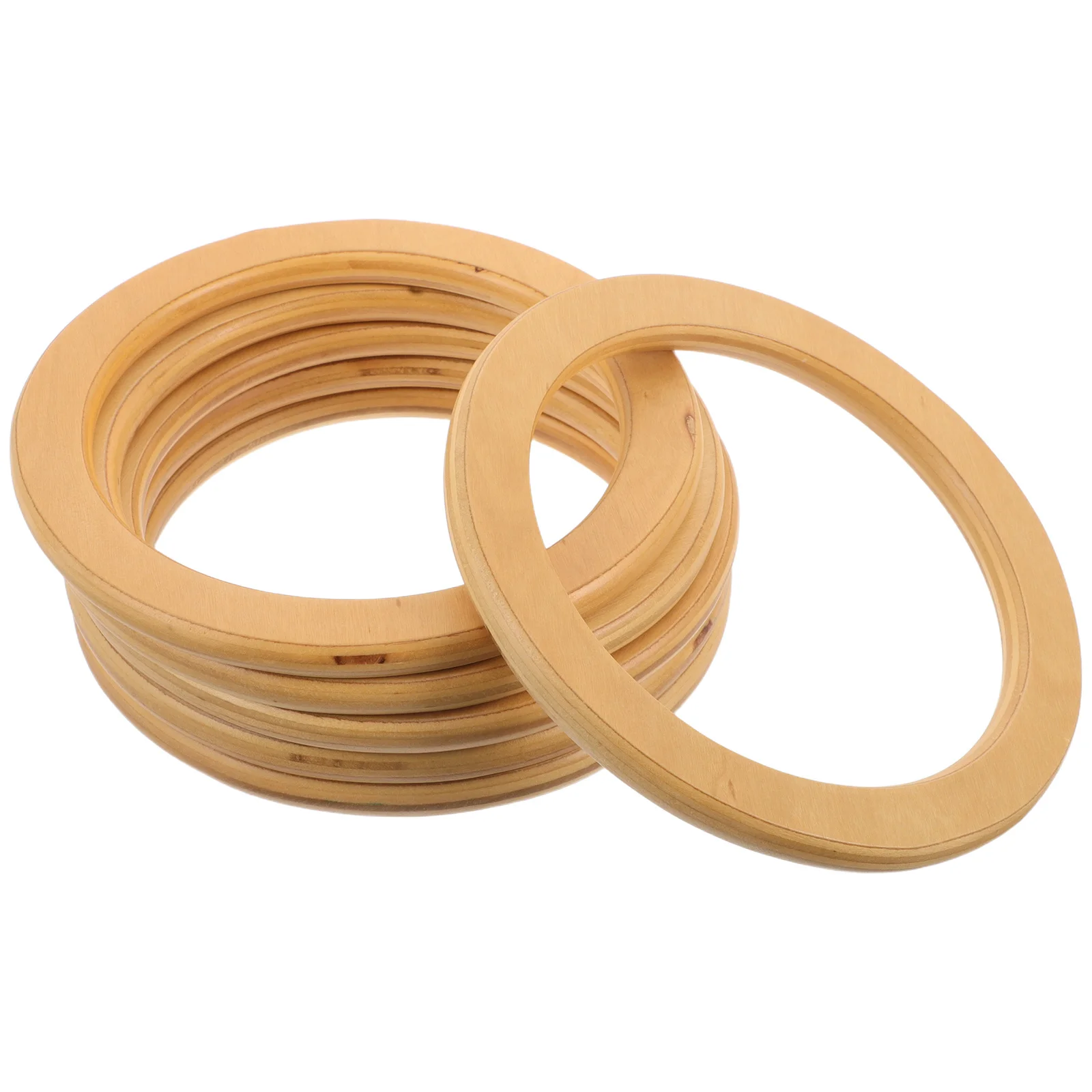

6Pcs Wooden Round Decorative Handbag Handles Sturdy Comfortable Replacement for Handmade Beach Tote Bag Making