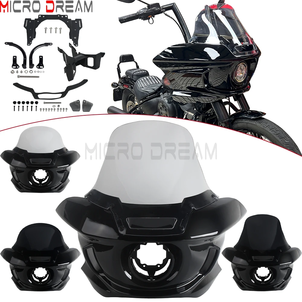

ST Fairing Motorcycle Windshield Fairings Support Bracket Headlamp Mount For Harley Softail FXBB FXBBS FXST Low Rider FXLRS FXLR