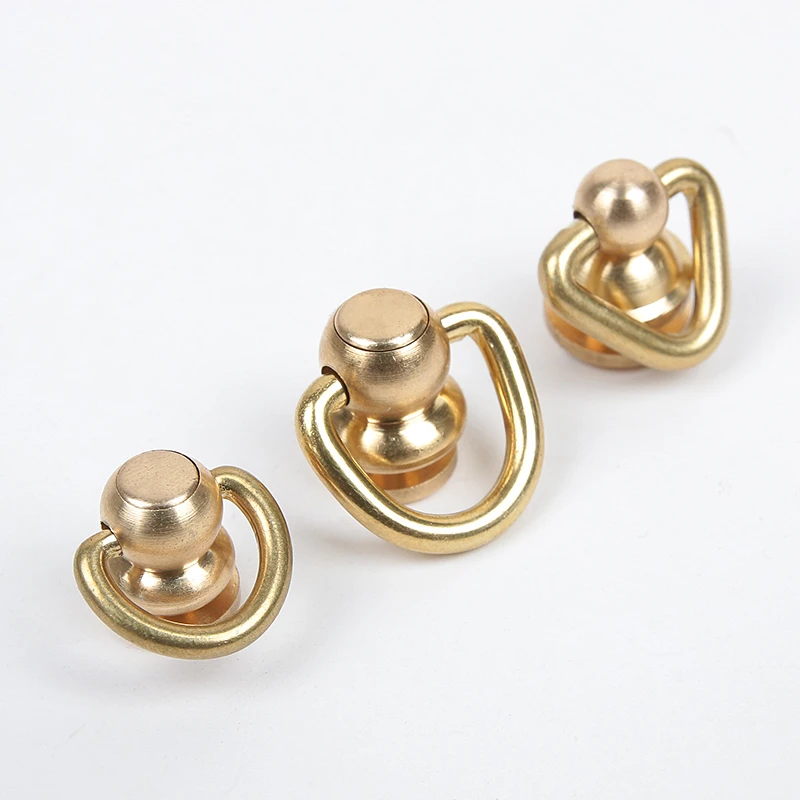 Brass Swivel D Ring 8-type Buckle Handmade Bag Luggage Belt Key Hook Leather Craft Part
