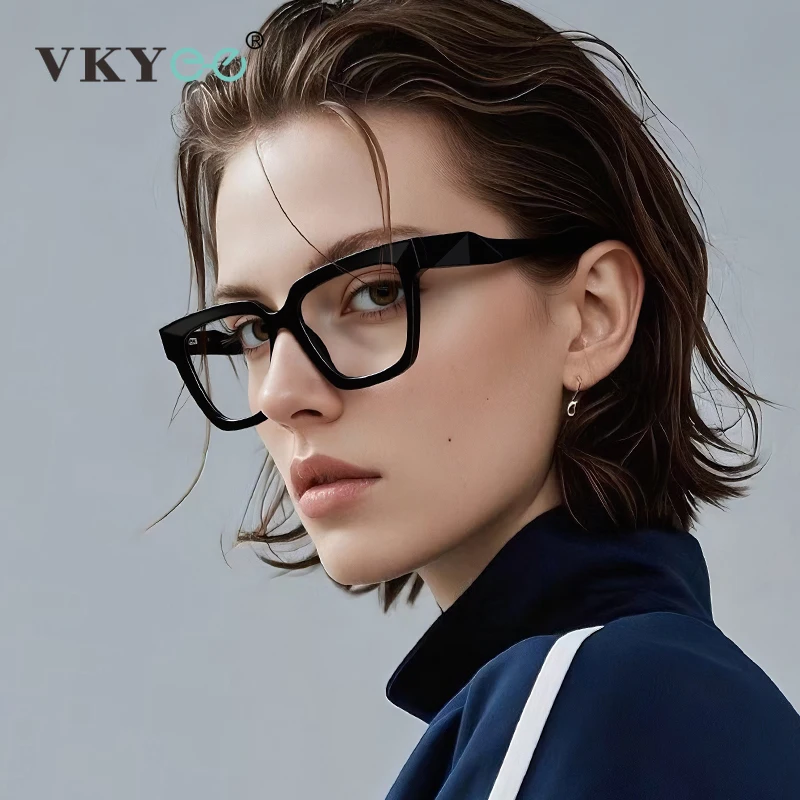 

VICKY Fashion New Geometric Square Unisex Computer Blue Light Protection Reading Glasses Women Customized Prescription LS083