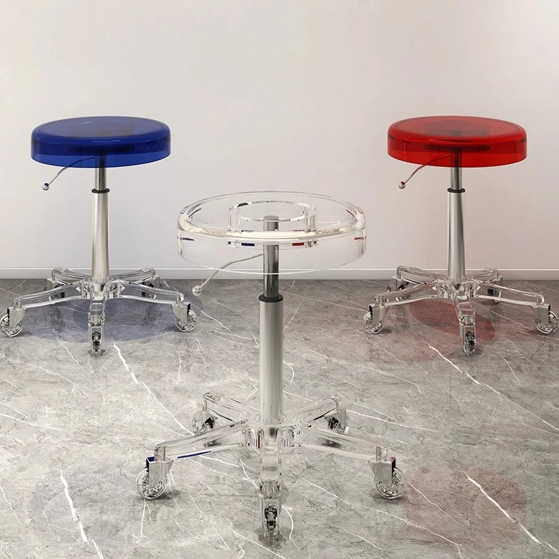 Adjustable Rolling Beauty Stool Ergonomic Swivel Chair for Nail Salon Heavy-Duty Anti-Slip Design Enhanced Comfort Therapists‌