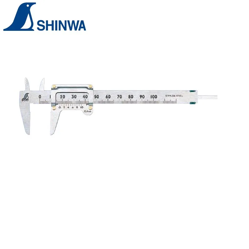 SHINWA Penguin Pocket Vernier Caliper 19518 Portable For Measuring Inspecting Outside Inside Depth Gap 1PCS