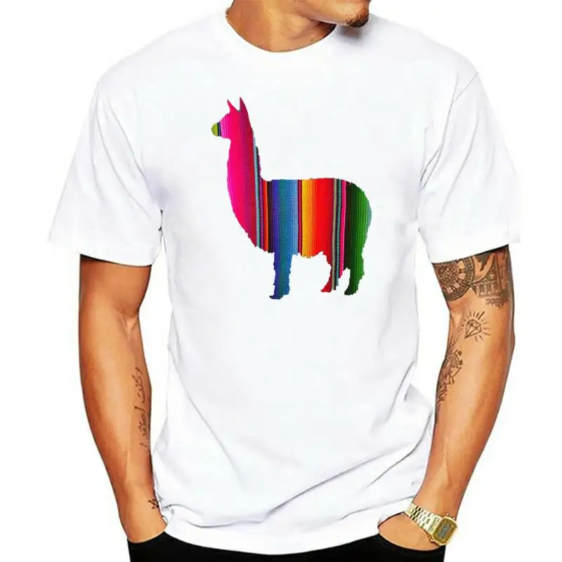 O-neck Fashion Casual High Quality Print T Shirt Llama Alpaca Aguayo Inca Textile T-shirt