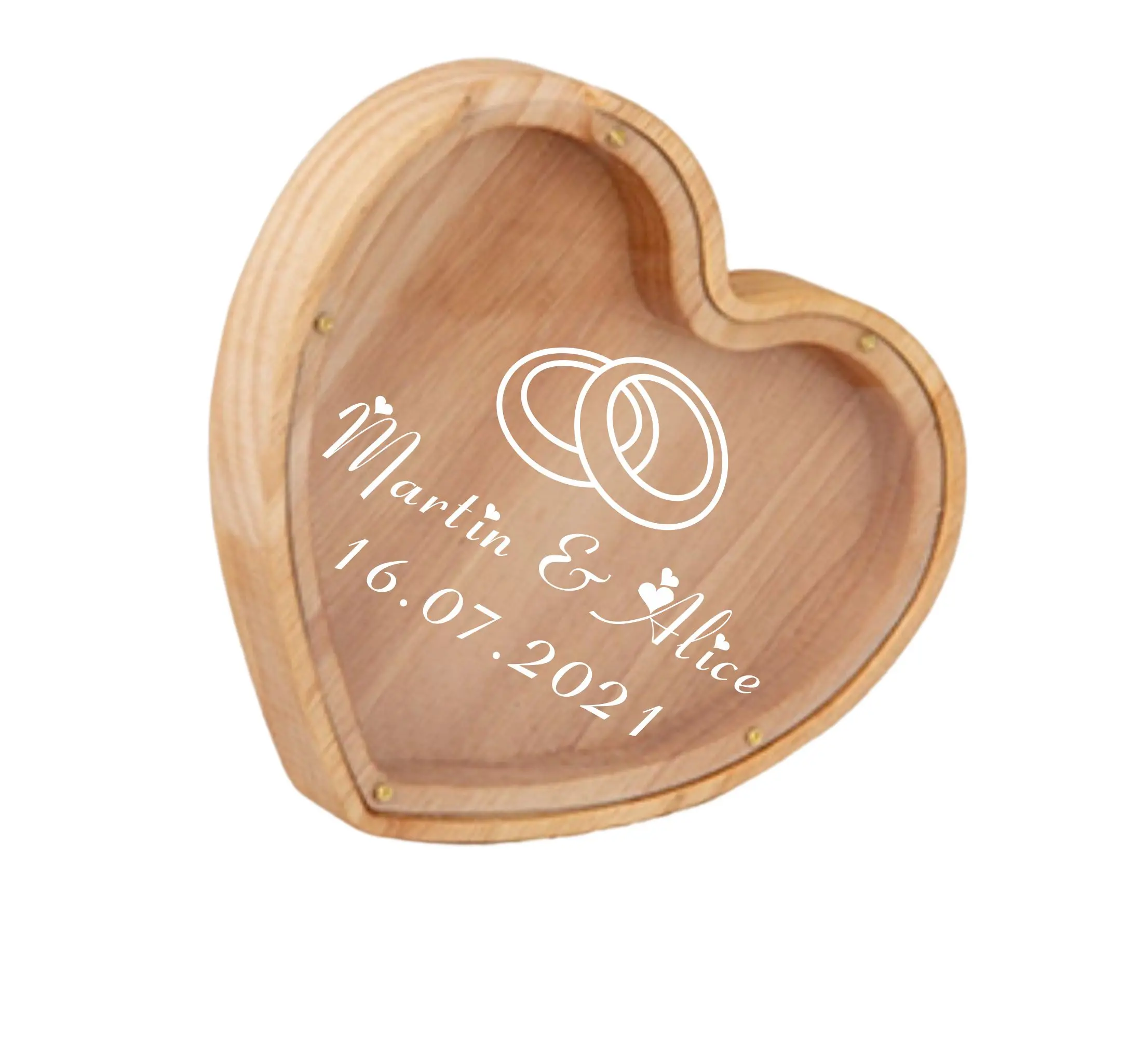 

Personalized Wedding Gife Check-in box Custom Wooden Glass Heart-shaped Box Wedding drop box Party Supplies Crafts