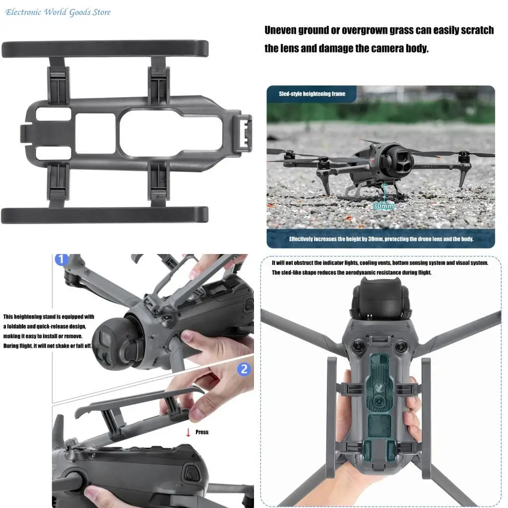 

Шасси со складными удлинителями ног A3PD для дронов 4Pro обеспечивает беспрепятственный обзор