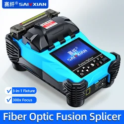 SAIVXIAN new 400K FTTH fiber optic fusion splicer Full set hot melt machine optical fiber viewer Tool kit optical fiber welder