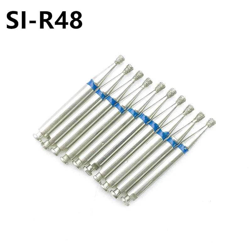 

SI-R48 10pcs/Pack Low Speed Diamond Burs Dental Bur Drills For 2.35mm Shank Contra Angle Handpiece