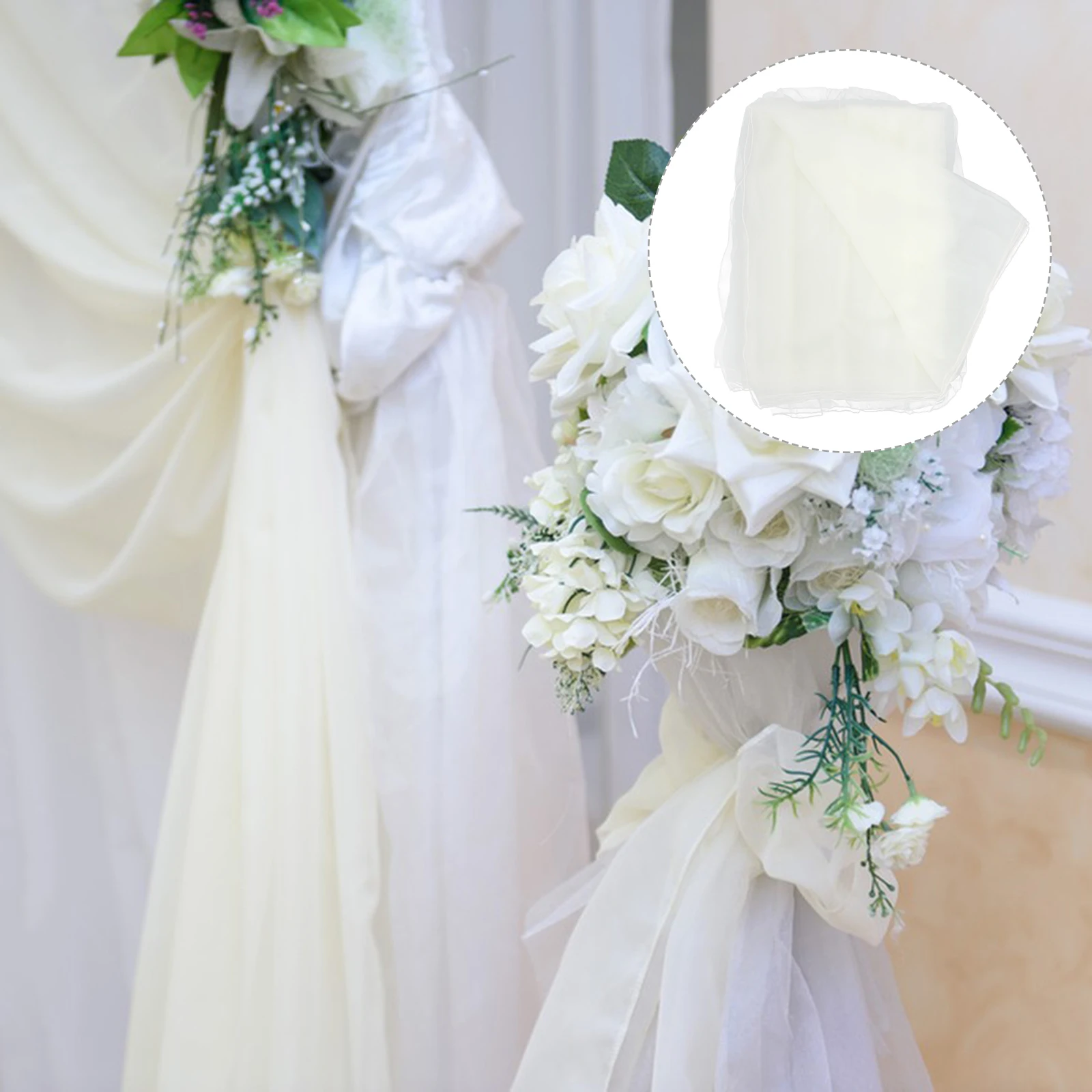 

Wedding Arch Drapery Polyester Chiffon Curtain Drapes Decor Outdoor Party Stage Background Window Ceremony Lightweight