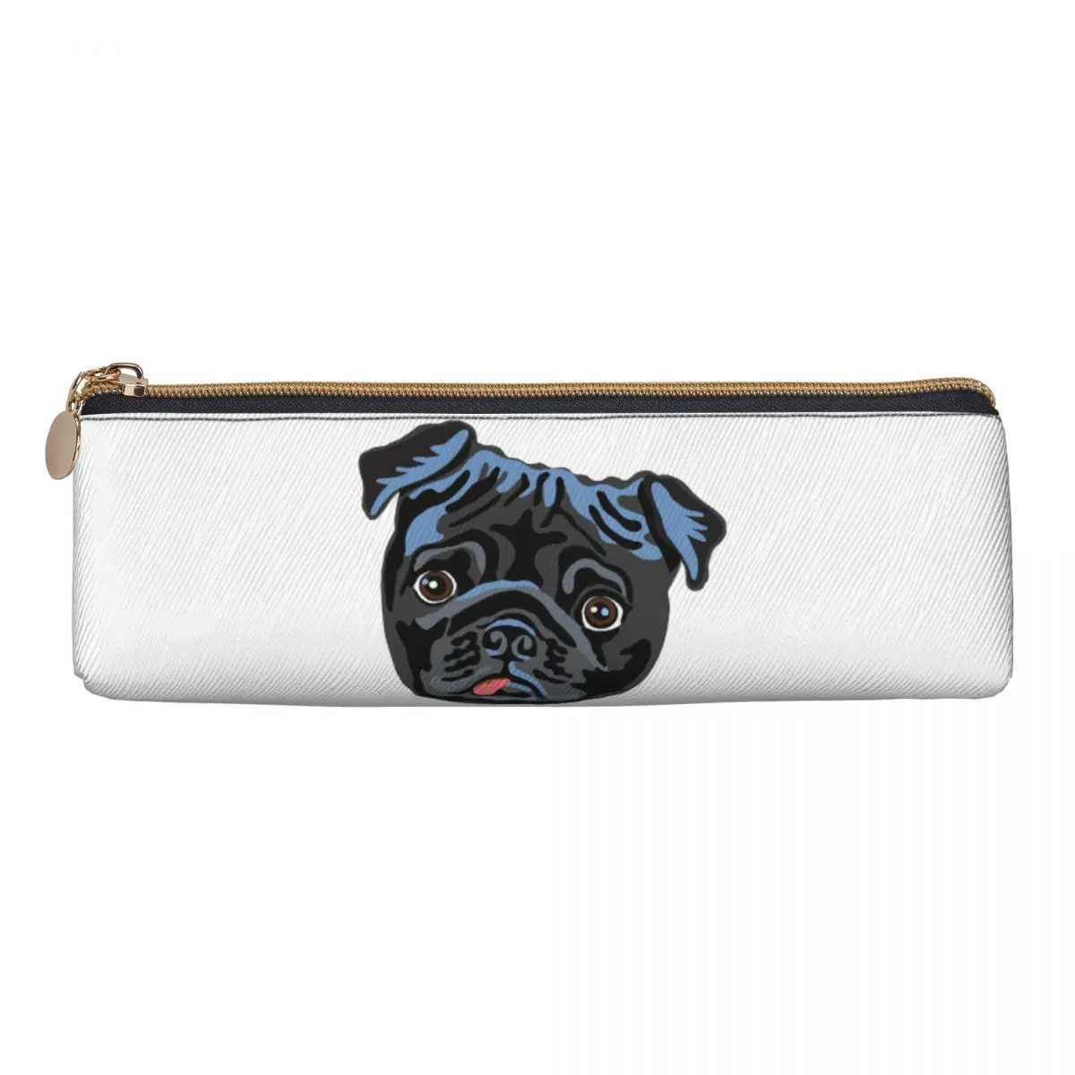 Estojo de lápis pug preto, suporte de caneta, armazenamento de artigos de papelaria, grande caixa de caneta, bolsa de lápis para estudantes, escola