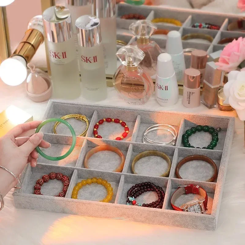 Velvet Jewelry Tray Bracelet Display Plate 12 Grid Bracelet Storage Plate Jewelry Jewelry Display Plate