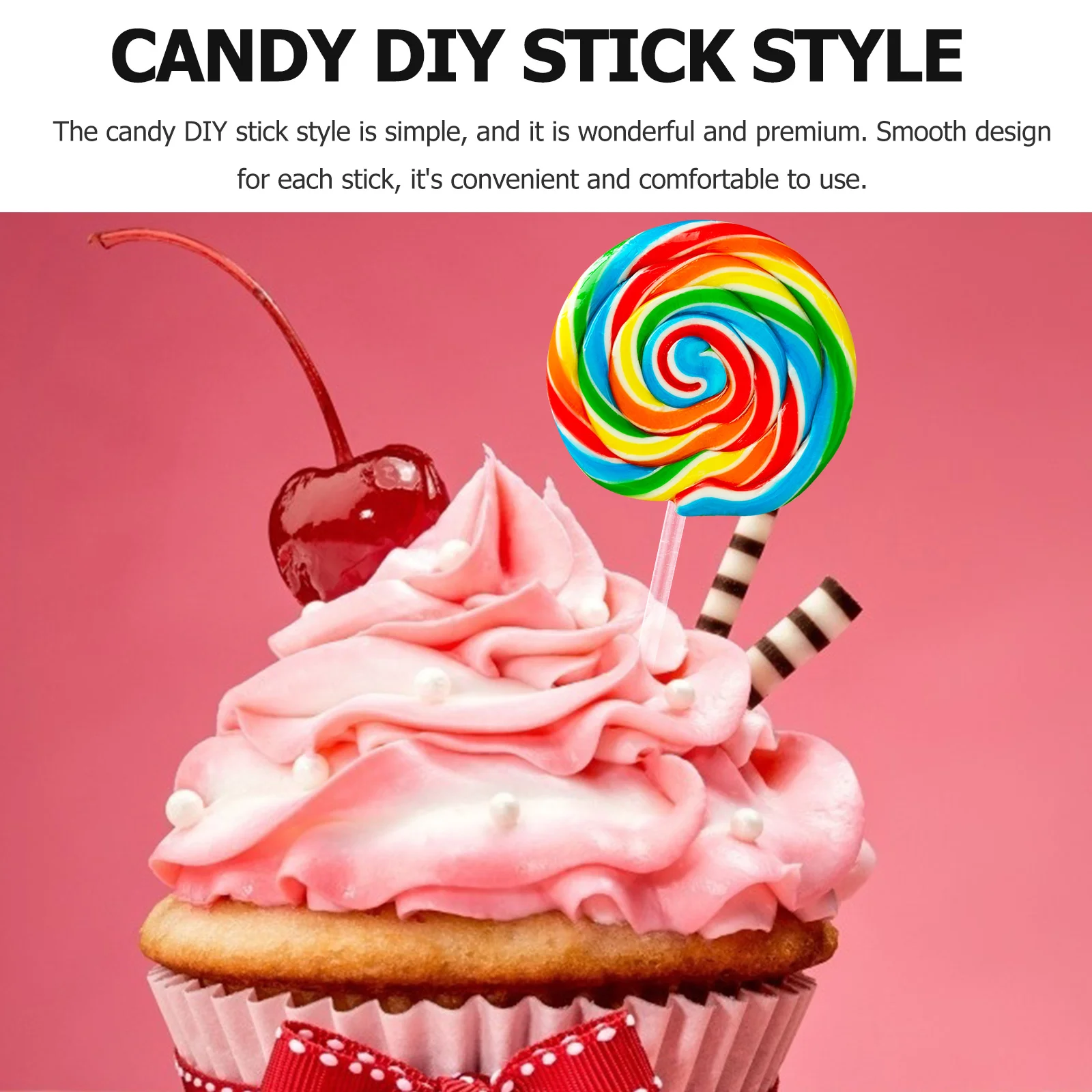 

100Pcs Acrylic Lollipop Bars Smooth Design DIY Candy Sticks Multiuse Stir Tools Lollipop Sticks Manual Stirring Rod