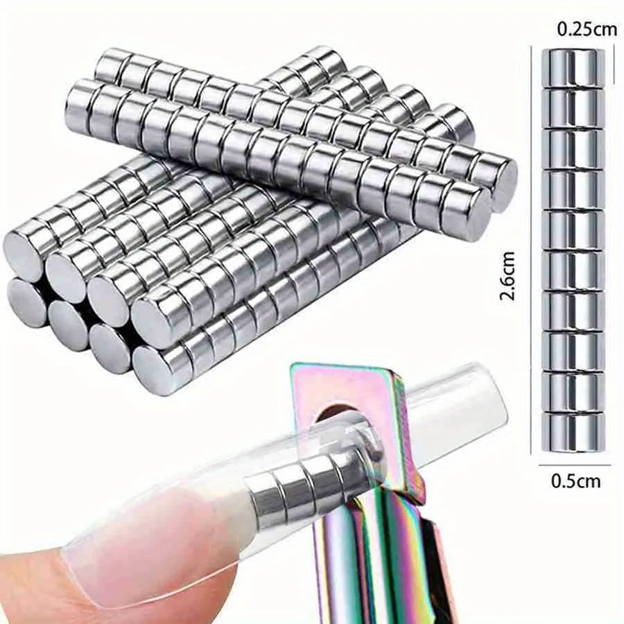 10/20/30/40/50/60Pcs/Bag Nail Art Tools Powerful Magnet Cylindrical Multi-Functional Cat Eye Magnet Manicure DIY Design