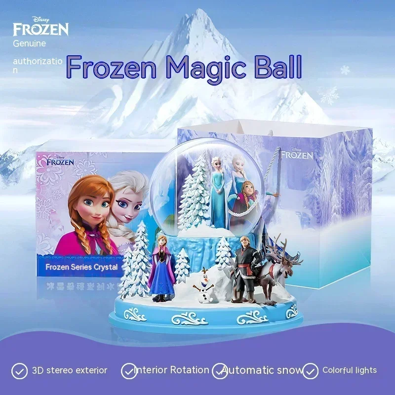 Disney Ice Snow Romance Music Snowflake Rotating Box Crystal Ball Princess Elsa Girl Cute Cartoon Anime Kid Girl Brithday Gift