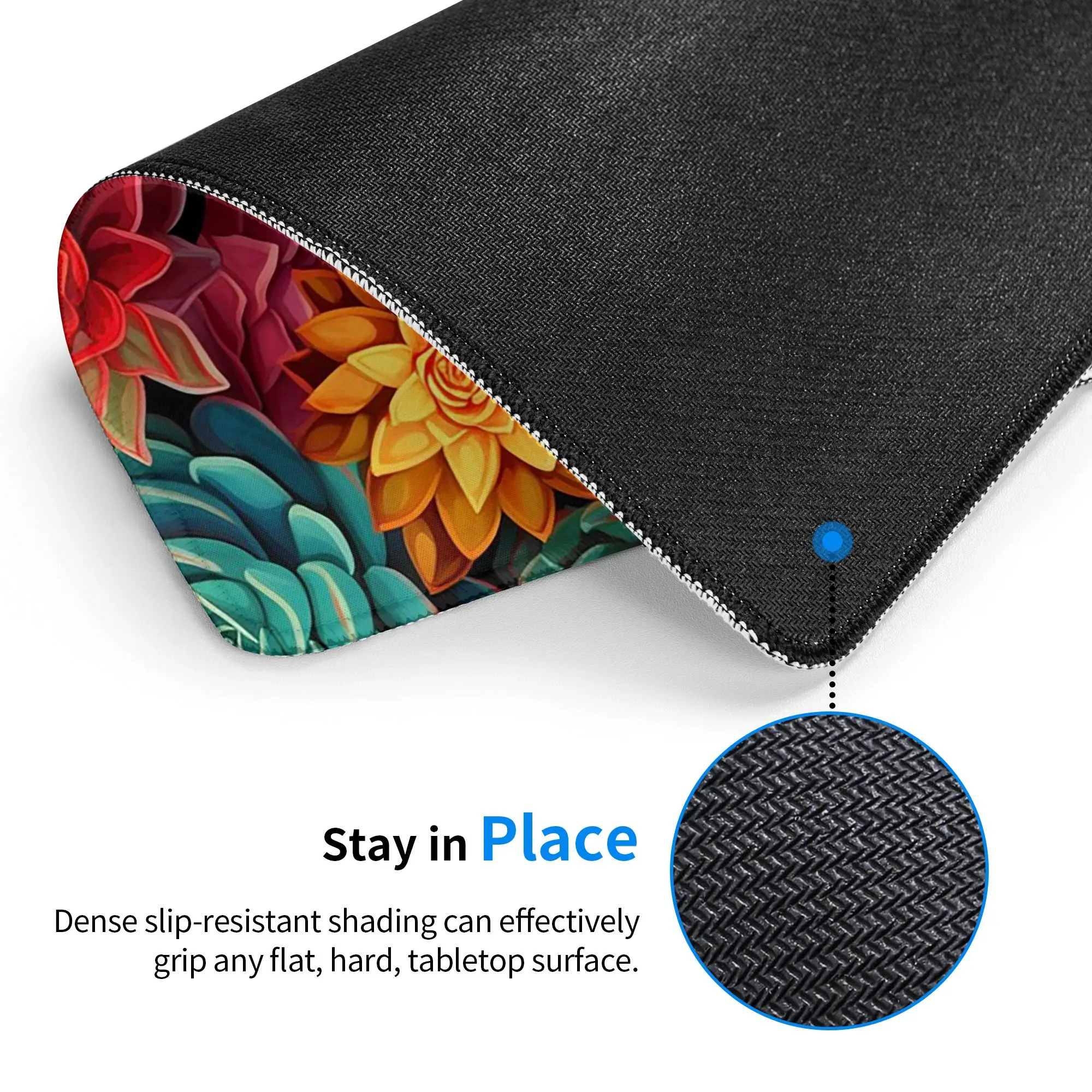 Blooming Succulent Plant Garden Mouse Pad Computer Keyboard Mouse Mat Gamer PC Laptop Desk Mat Office Table Mats