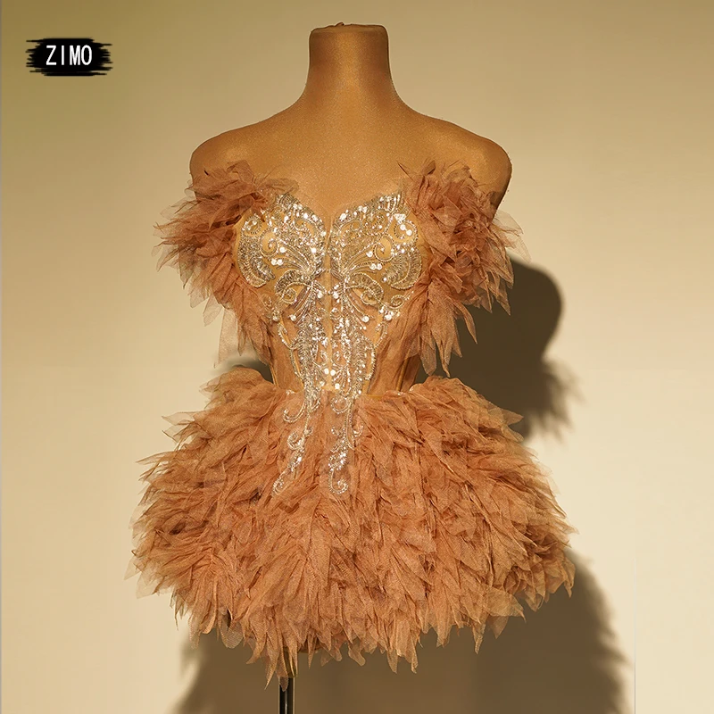 Moda sexy lantejoulas malha sem costas vestido de noite feminino palco desempenho roupas festa aniversário dança drag queen trajes personalizados