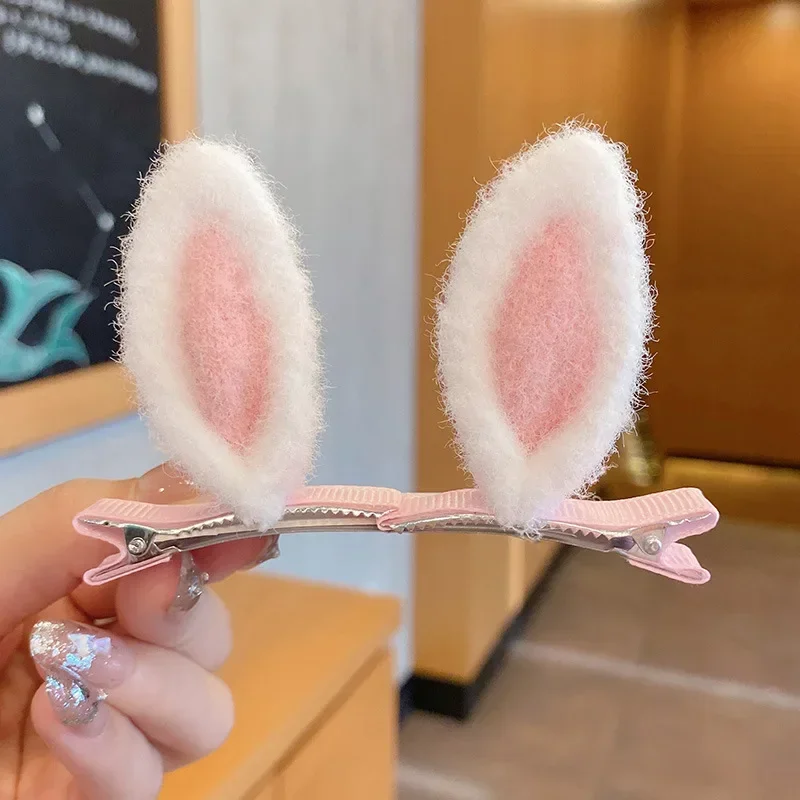 

2pcs Easter Cute Solid Rabbit Bear Ears Clips for Baby Girls Handmade Kawaii Barrettes Kids Fashion Hair Accessories Headwear