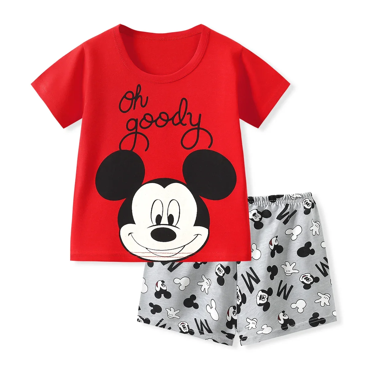 

Short Sleeve Suit for Baby Clothes Summer T-shirt Set Children's Wear Cotton Kids Tracksuit 1 2 3 4 5Year Old Mickey Mouse