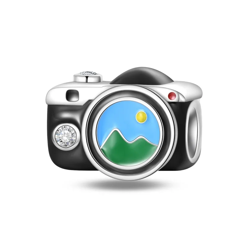 Stylish 925 Sterling Silver Landscape Camera Charms Bead Fit Original Bracelet DIY Girls  Birthday Jewelry