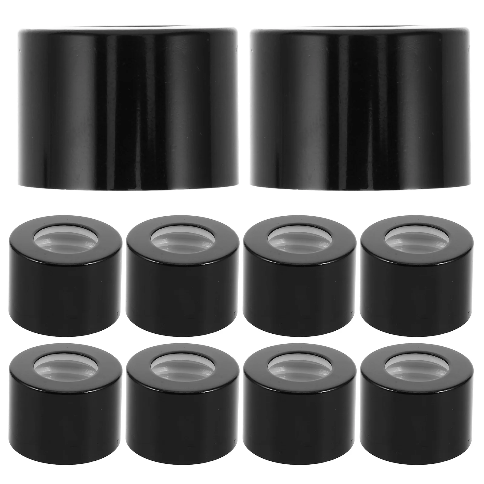 

10 Pcs Aromatherapy Bottle Cap Diffusers Replacement Glass Caps Cover Black Reed Lids Aluminum Oxide Refillable Tops