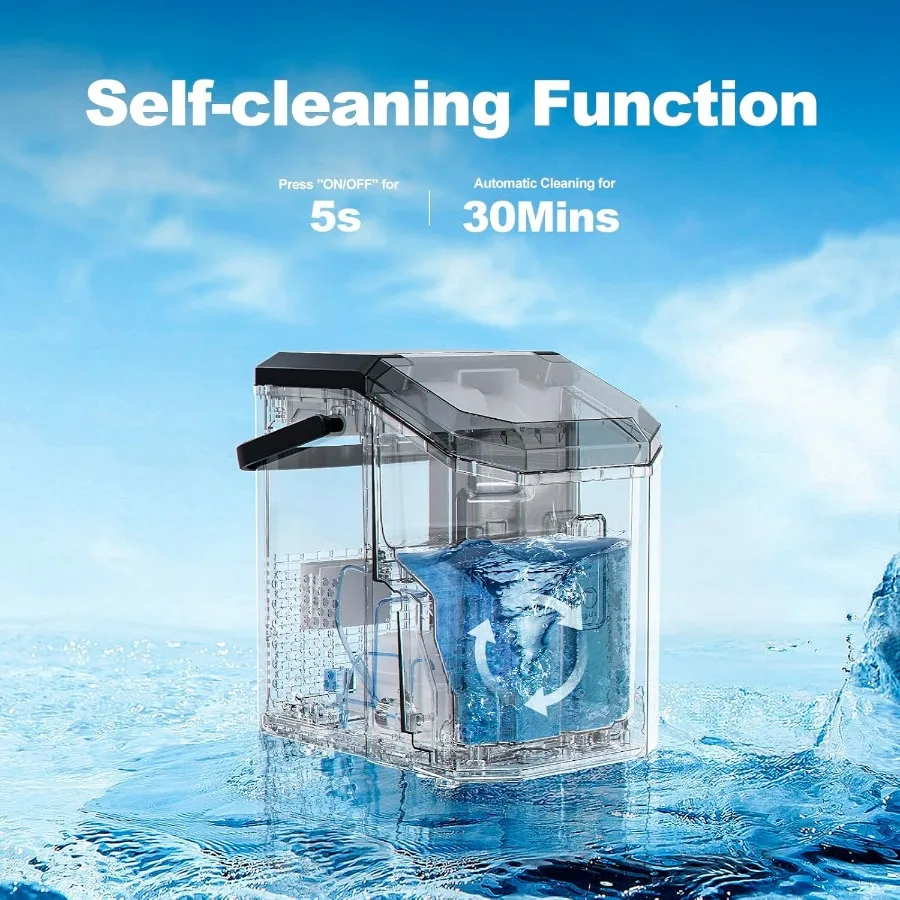 Machine à glaçons de pépites de comptoir avec fonction d'auto-nettoyage Machine à glaçons en acier inoxydable de 35 lb 24 H avec poignée de transport glace amovible