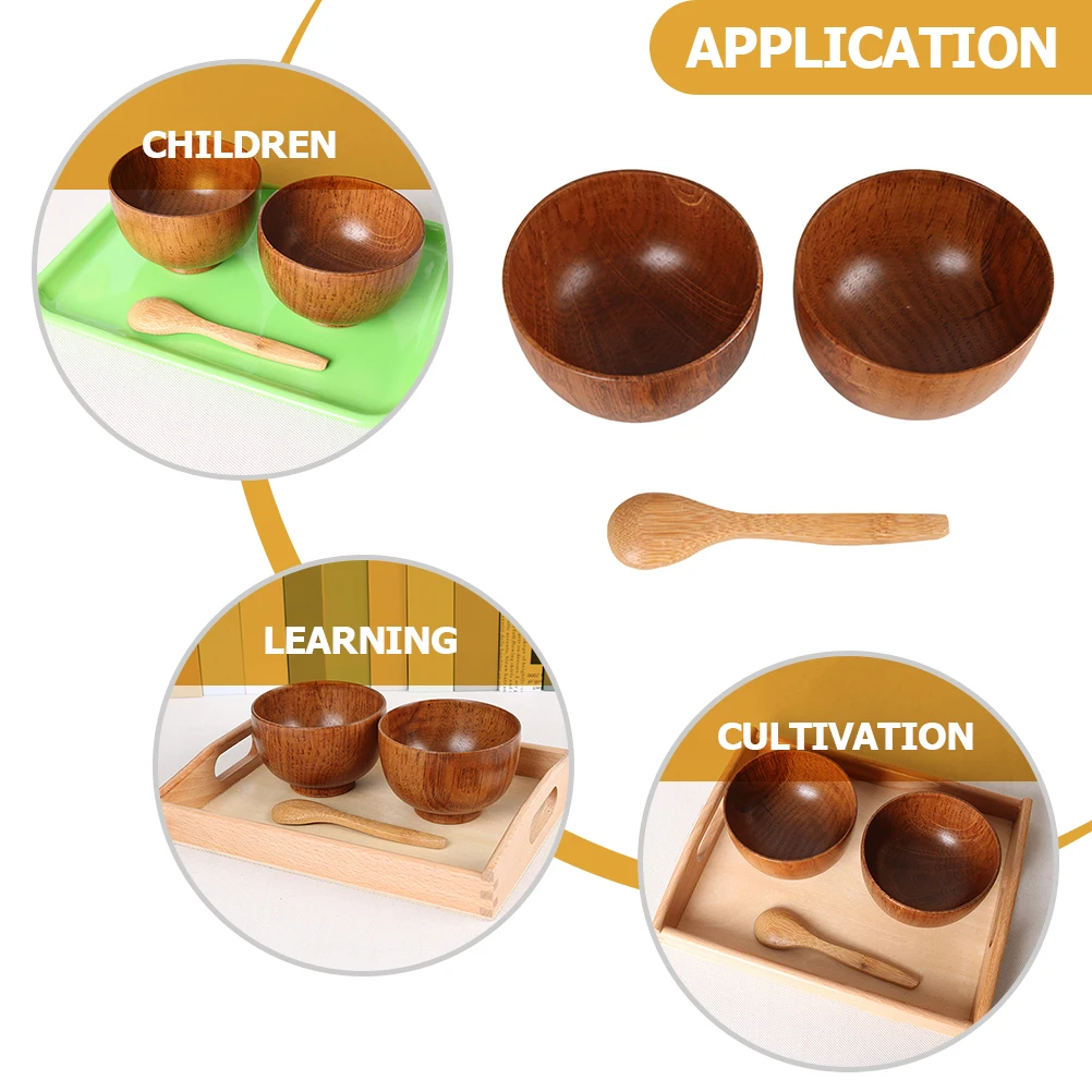 1Set Houten Scheppen Gladde Braamvrije Voorschoolse Kom Lepel Tellen Peg Board Keuken Speelbal Vroege Educatieve Kinderen