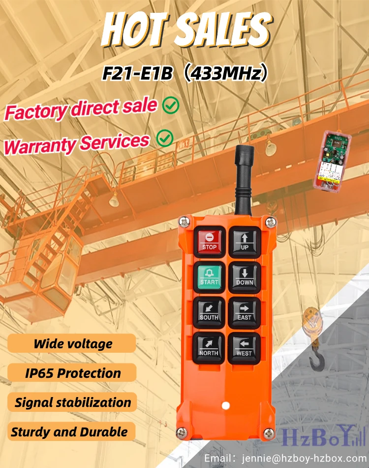 F21- E1B 6 button hzboy 12V-440V 433/868MHz Wreless industrial Remote Control Crane