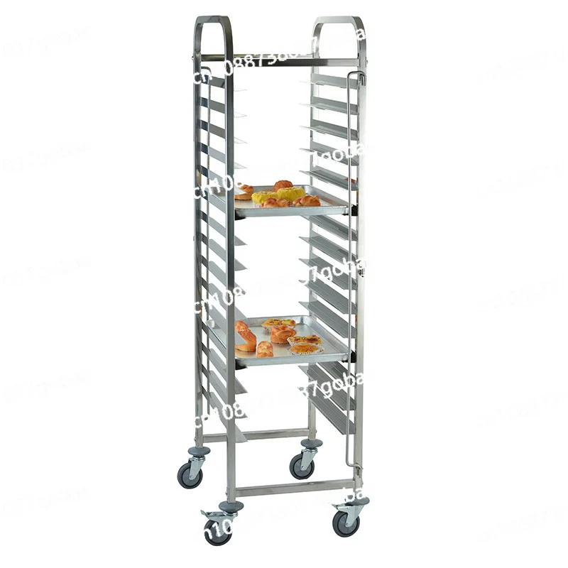 

Stainless steel single-row cake basin cart, heightened multi-layer baking pan trolley